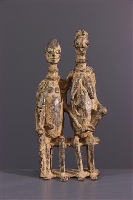 Dogon couple figures in bronze